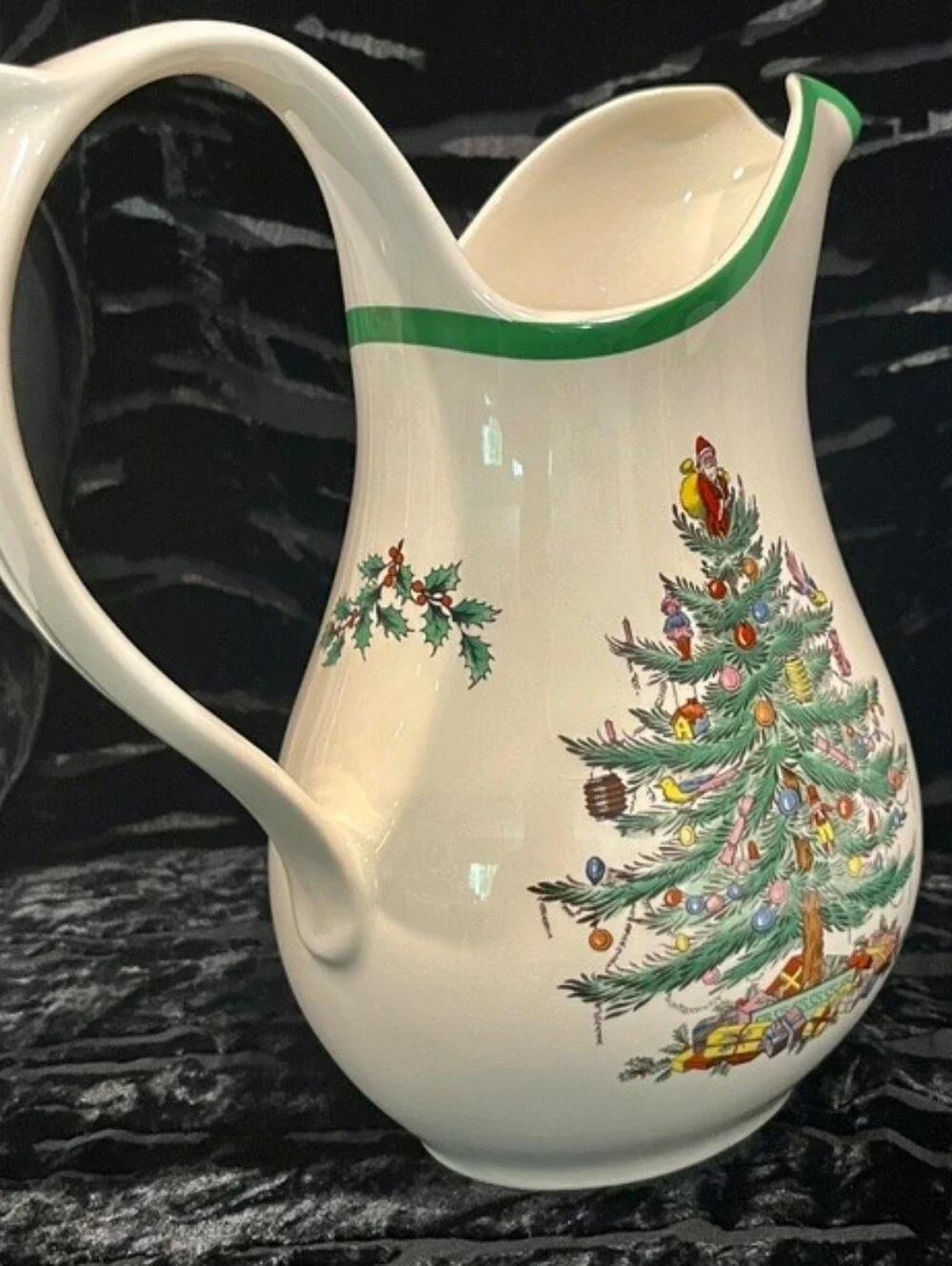 Vintage Spode England Christmas Tree 48oz Pitcher Large Jug S3324 J 1985 EUC